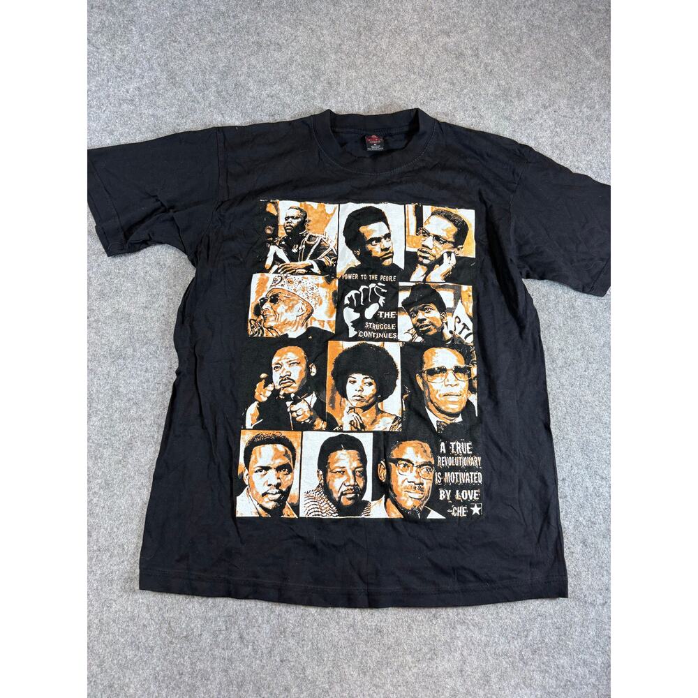 Power To The People History Revolution T Shirt Mens M Black Liberation Leaders